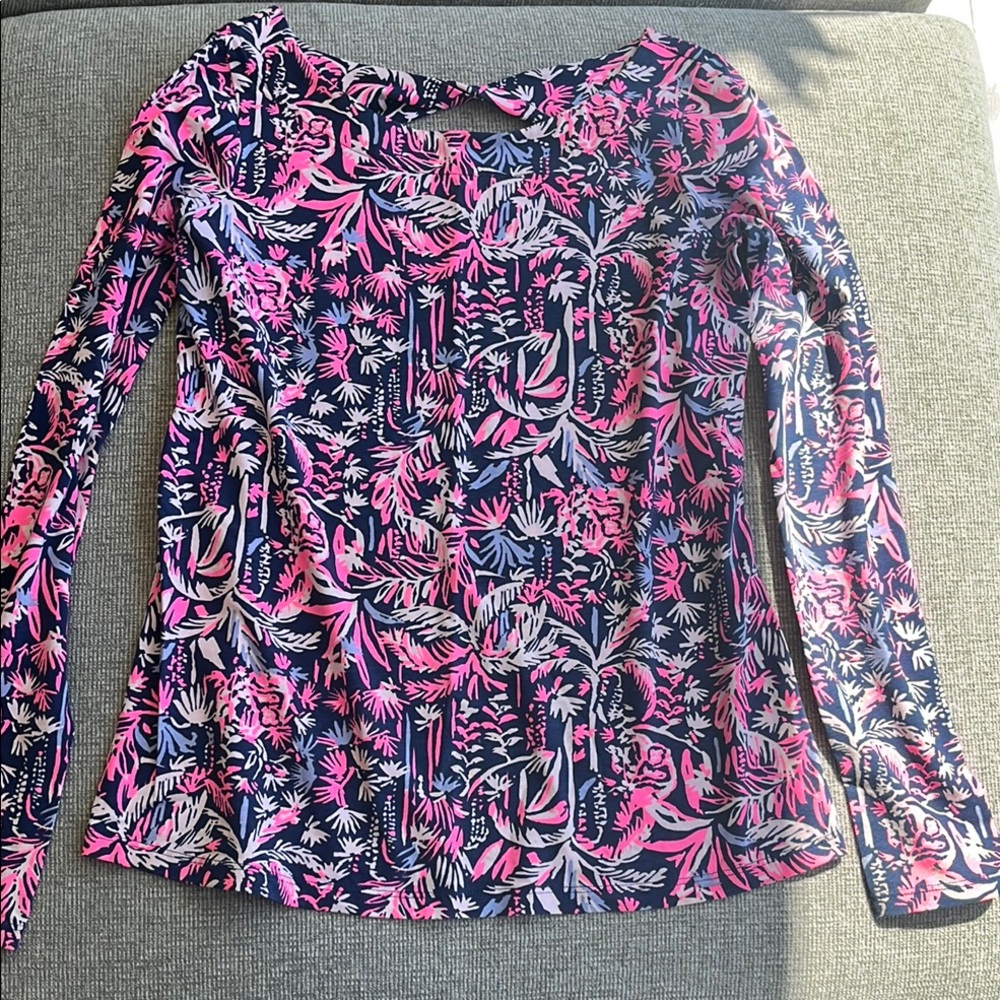 Lilly PulitzerFloral Long Sleeve Top - Pink and Blue